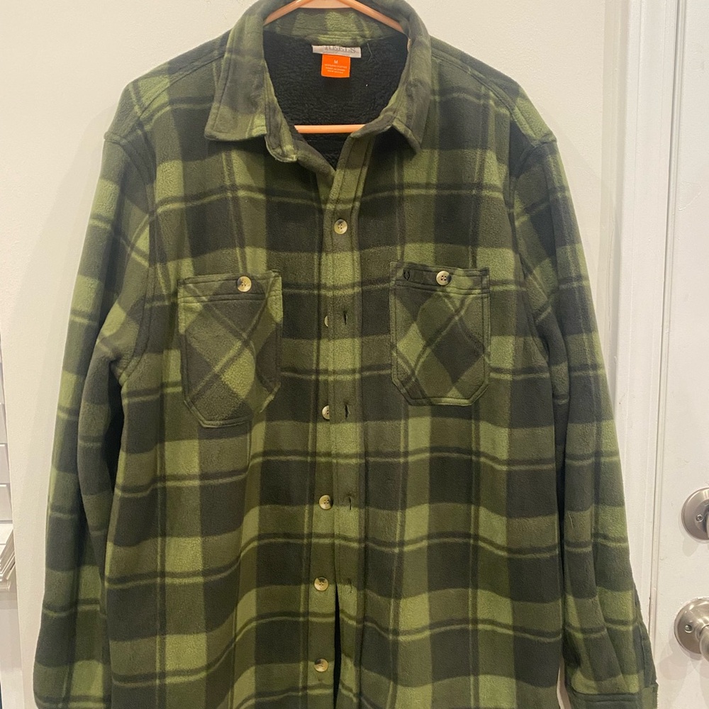 Green Plaid Button-Up Shirt